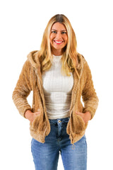 Fleece Hoodie Damen Winterjacke Warm Kuschelig Kapuzenpullover Bequem S/M L/XL