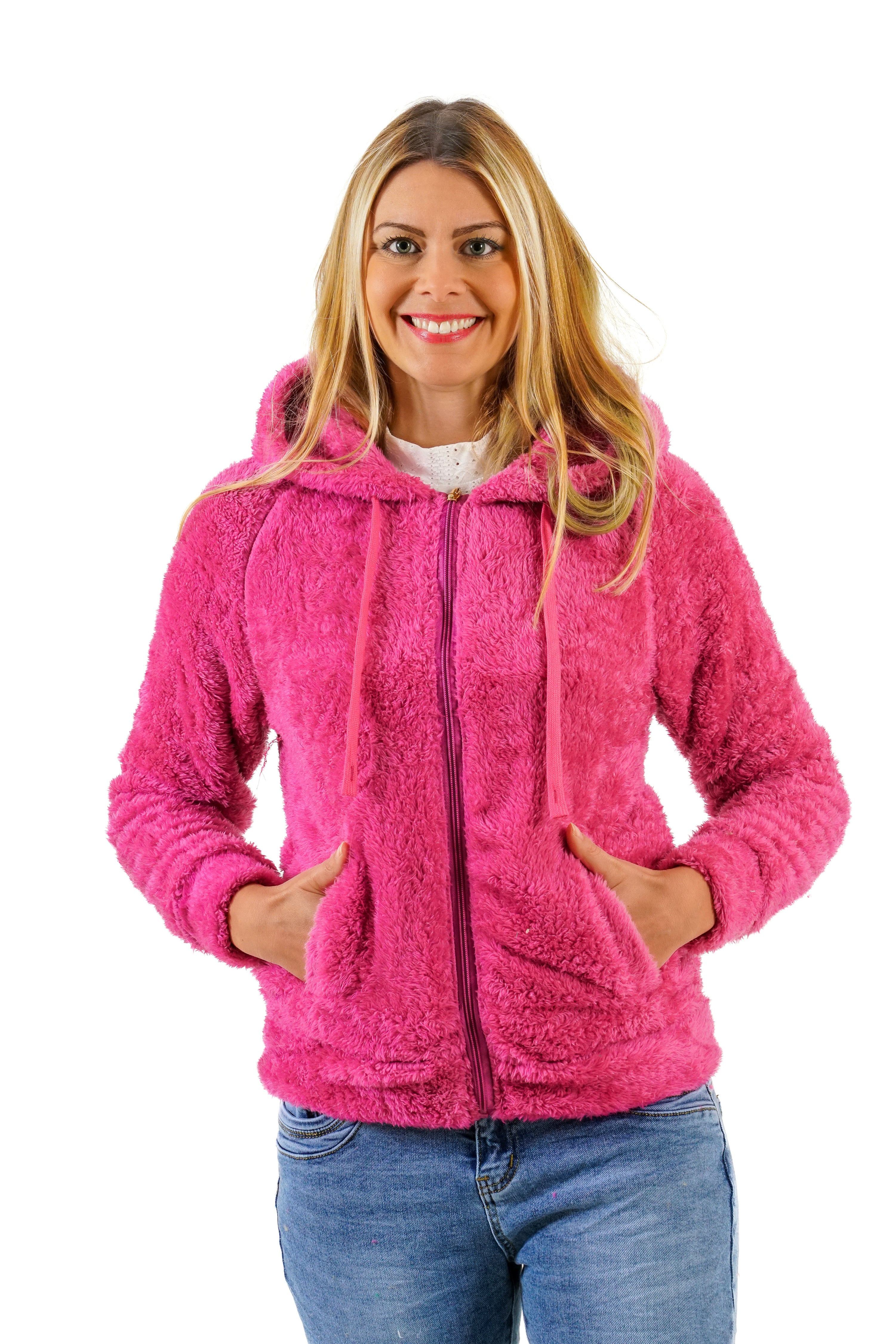 Fleece Hoodie Damen Winterjacke Warm Kuschelig Kapuzenpullover Bequem S/M L/XL