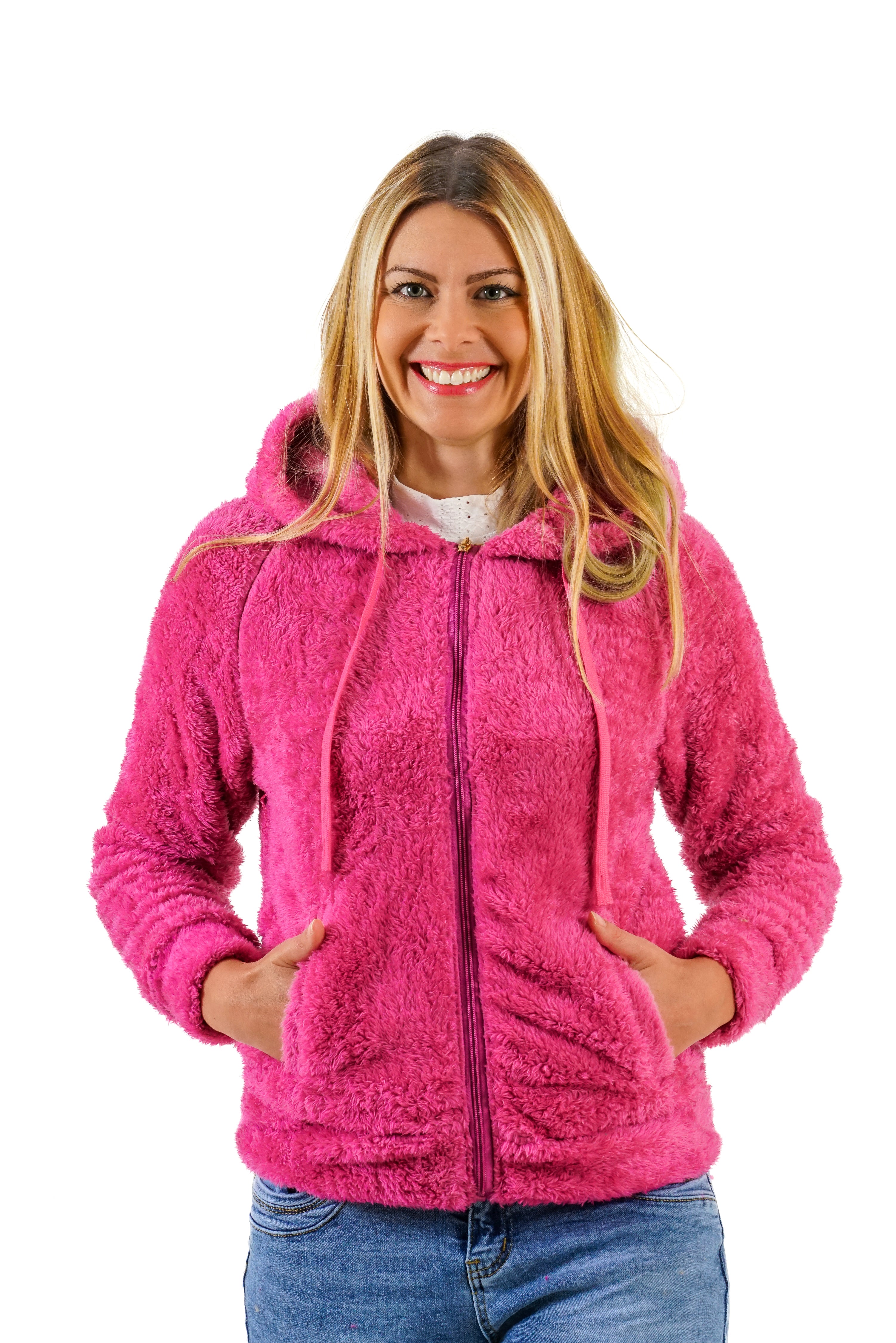 Fleece Hoodie Damen Winterjacke Warm Kuschelig Kapuzenpullover Bequem S/M L/XL