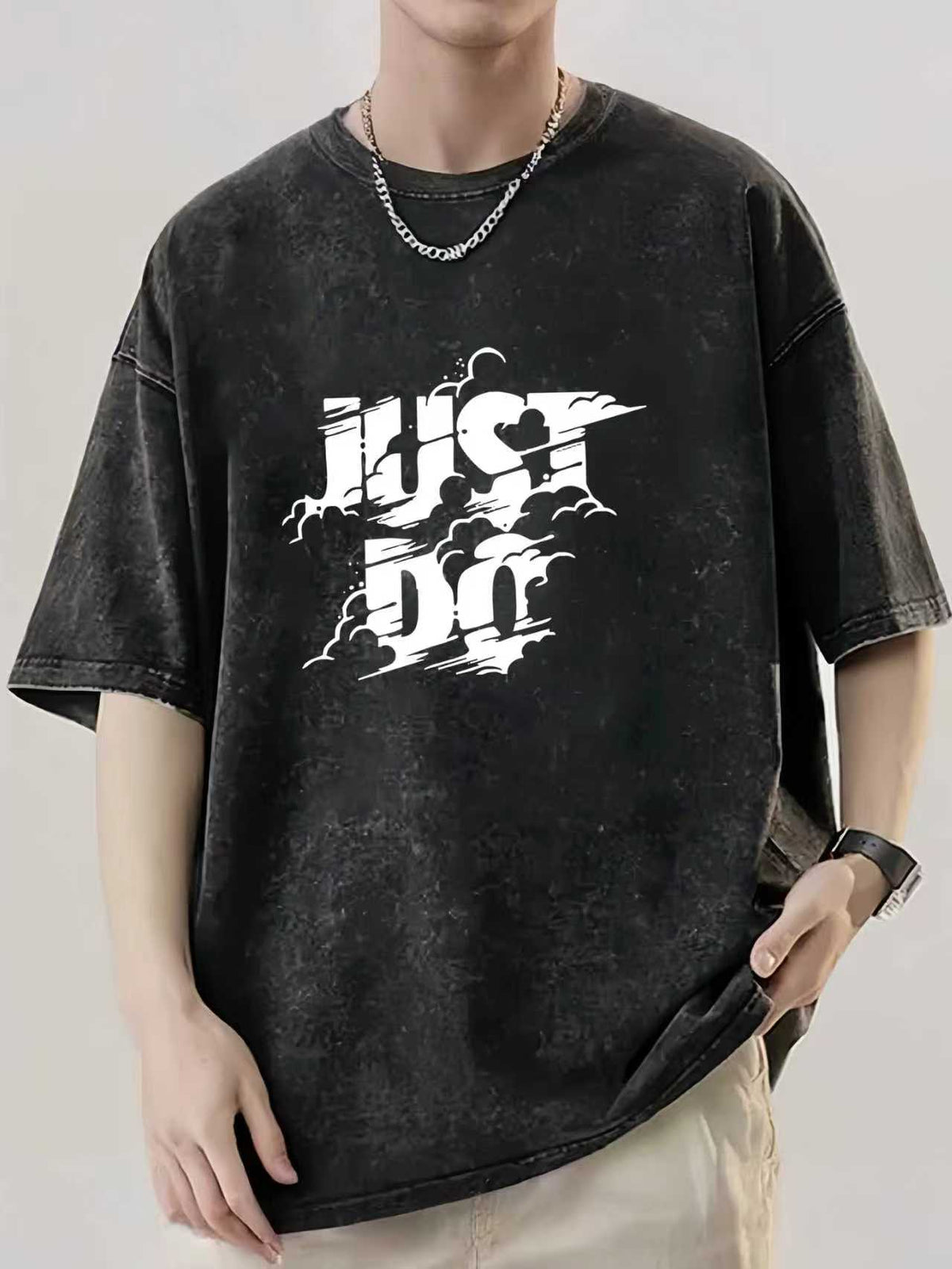 Herren T-Shirt Oversize Long-Tee Rundhals Sommer Baumwolle Streetwear S-XXL